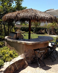 Example: 13ft Palmex Palapa with 3' table, Canyon Brown Stain & stand
